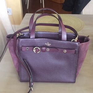 Kate Spade Plum colored pebble and suede bag